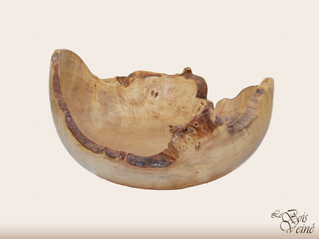 Bowl-01 Vase en loupe de peuplier 